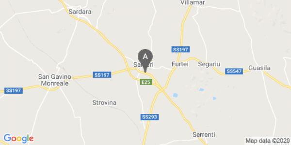mappa Viale Rinascita, 32 - Sanluri (SU)  auto lungo termine a Cagliari